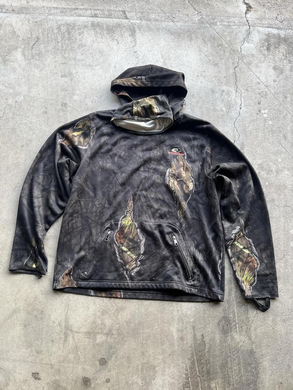 Mossey Oak X-Large GAITER hoodie sweatshirt pull over face Camo Hunting Eclipse